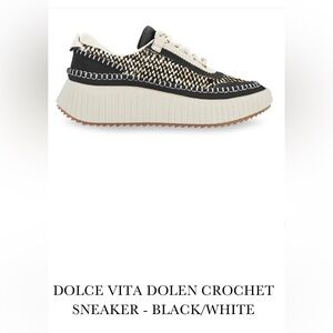 Dolce Vita Black and Cream Platform Sneakers
